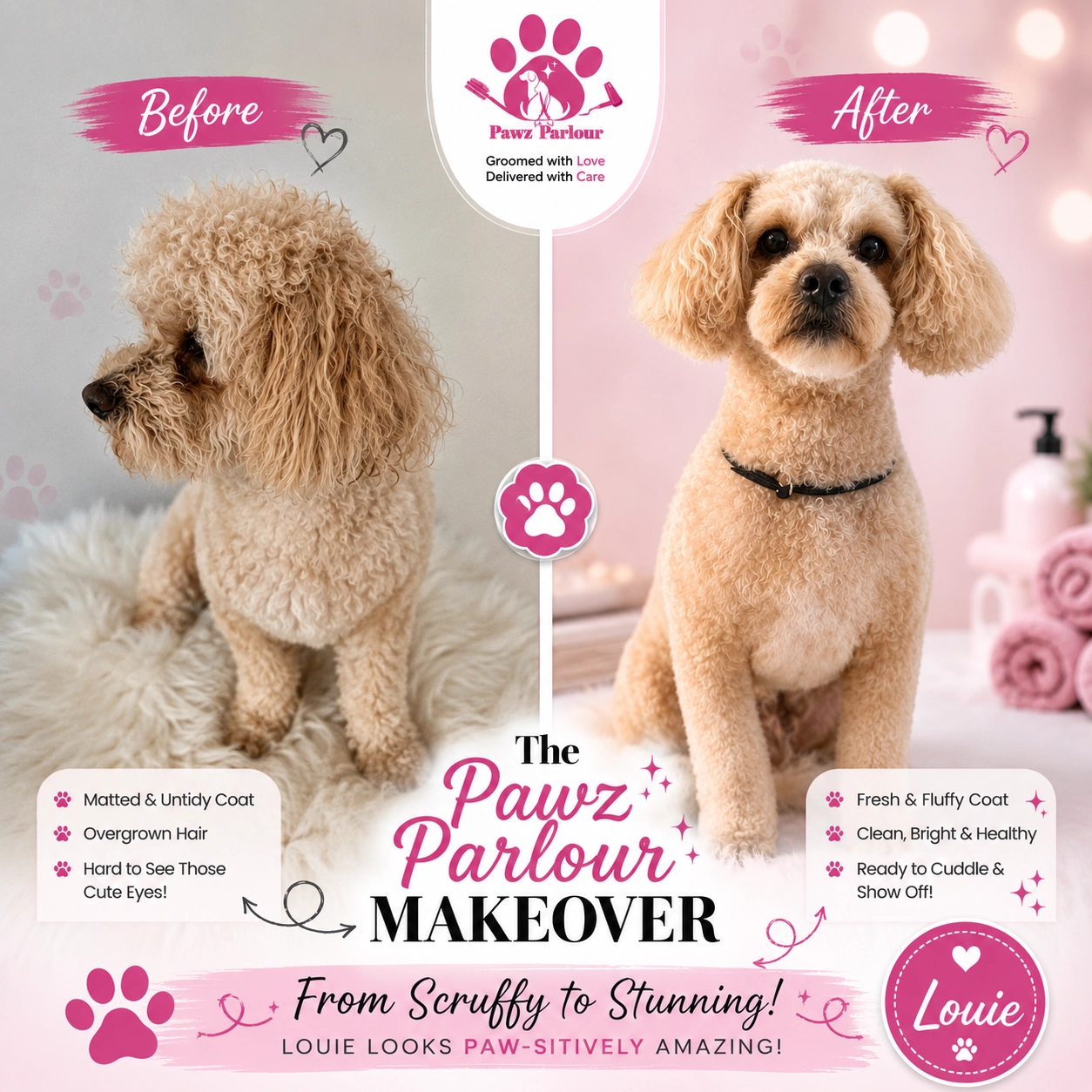 Louie - Before & after transformation